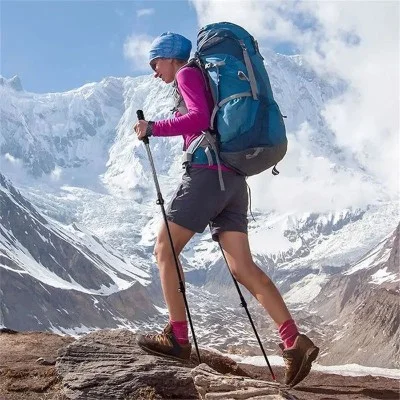 Naturehike ST10 Ultra Light Carbon Fiber Lock Trekking Pole - Fiery Red (54-120CM)